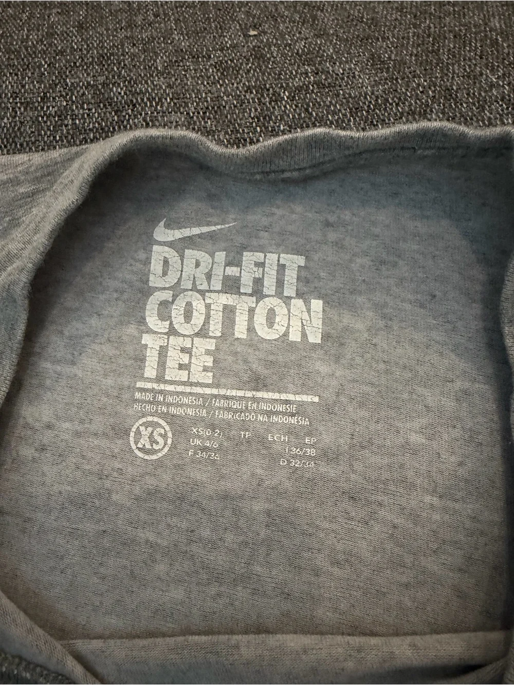 Nike Grey Dri-FIT Cotton Tee with White Print